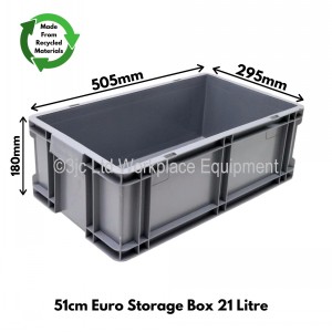 Heavy Duty Stacking Euro Box 51cm 21 Litre